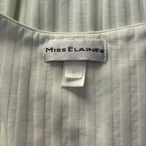 Miss Elaine Mint Green Short Sleeve Embroidered Nightgown Small Cotton Blend - Picture 7 of 7
